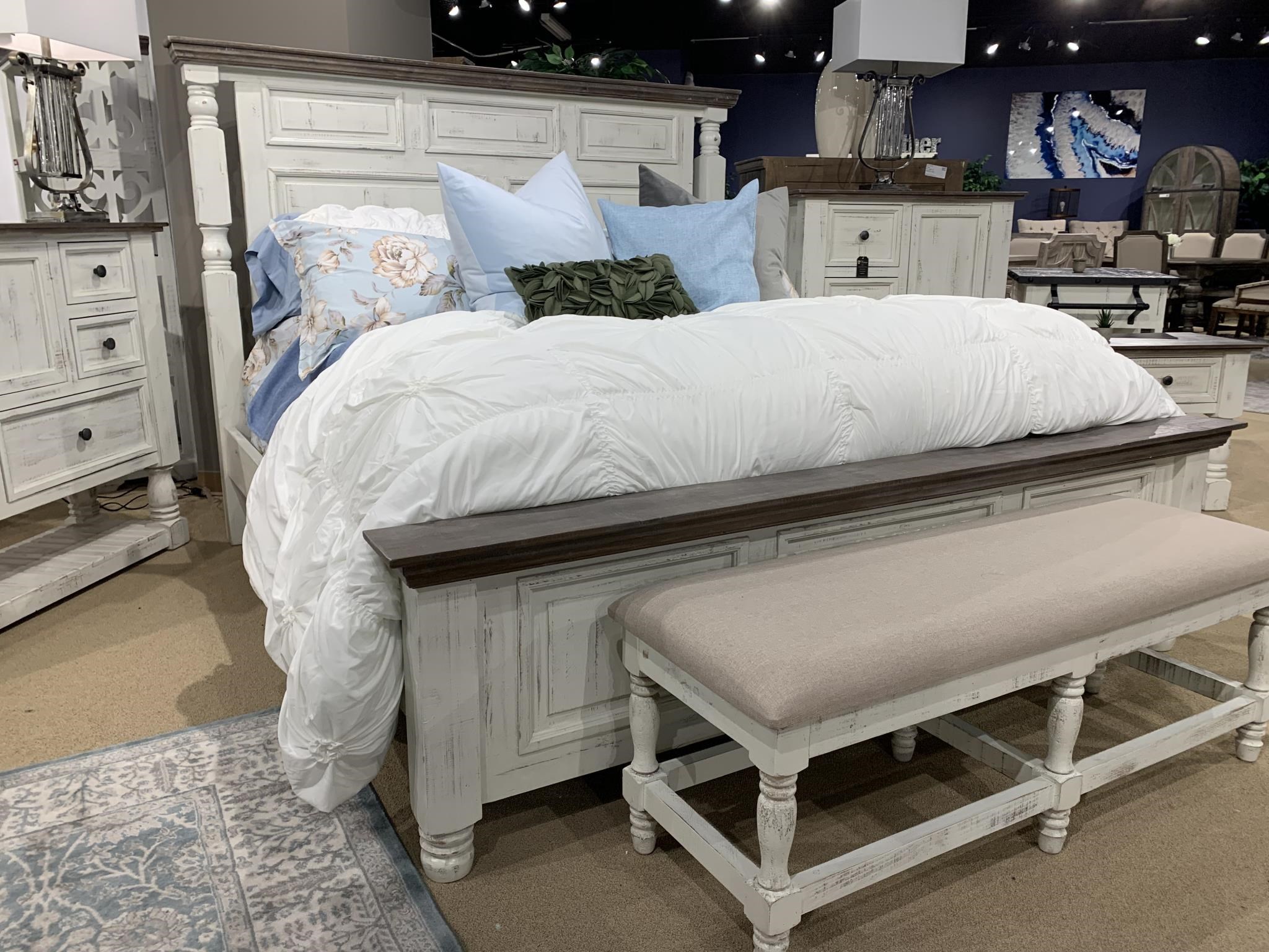 Split Nickel Martha M155 Rustic Queen Panel Bed Dream Home Interiors